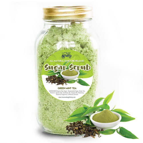 green tea mint sugar scrub